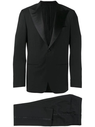 Kiton Single Breasted Suit In Black