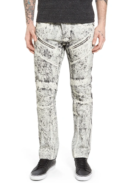 Prps Demon Exobiology Heavy Painted Moto Slim-straight Jeans, White