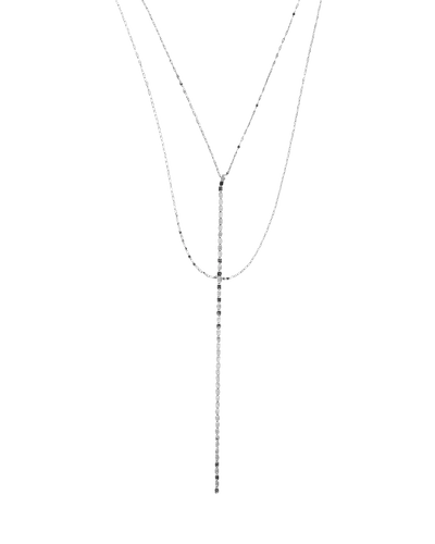 Lana Nude Blake Chain Drop Necklace In White Gold
