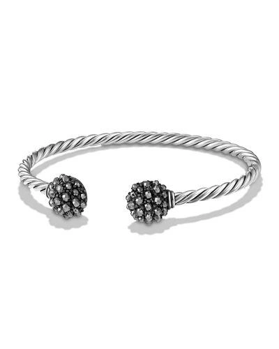 David Yurman Cable Berries End Station Bracelet With Hematine In Black/silver