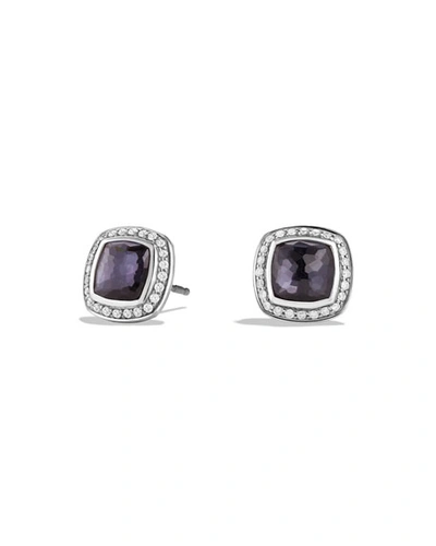 David Yurman Albion Earrings With Semiprecious Stone And Diamonds In Silver/purple