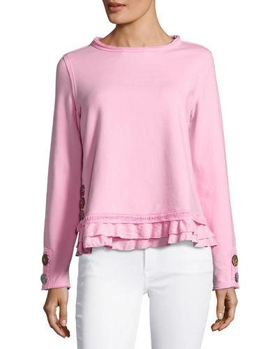 Neon Buddha Plus Size Cape Side Ruffled-hem Pullover In Pacific Pink