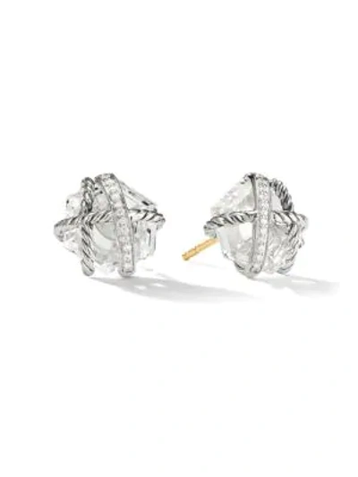 David Yurman Women's Cable Wrap Earrings With Gemstone & Diamonds In Crystal
