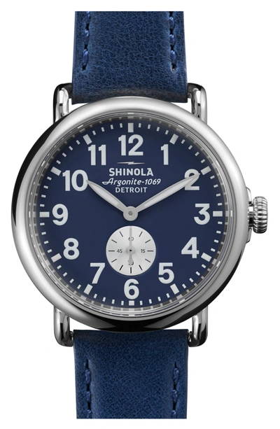 Shinola Men's 41mm Runwell Watch, Midnight Blue/ocean