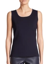 St John Scoop-neck Milano Knit Contour Tank In Navy