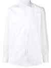 Isaia Crinkled Effect Longsleeved Shirt In White