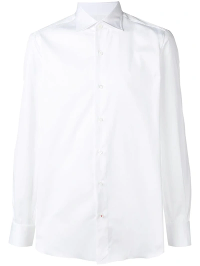 Isaia Crinkled Effect Longsleeved Shirt In White