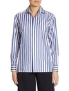 Ralph Lauren Iconic Capri Striped Cotton Shirt In White Classic Blue