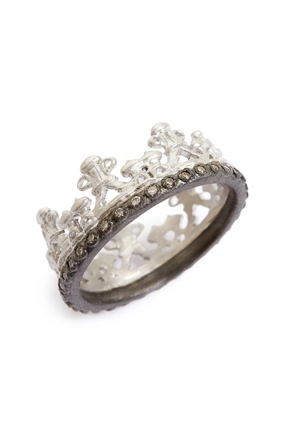 Armenta New World Scalloped Half Crown Silver Ring