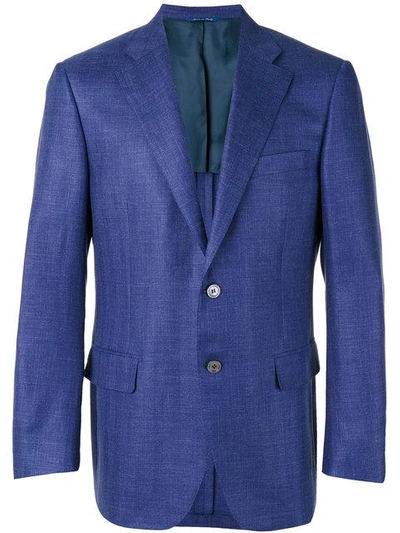 Canali Two Button Blazer In Blue