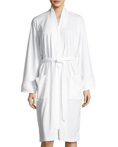 P Jamas Butterknit Short Wrap Robe In White