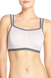 Natori Power Yogi Convertible Sports Bra In White/ Grey