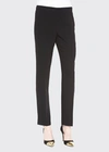 Lafayette 148 Luxe Stretch Crepe De Chine Studio Pant In Smoke