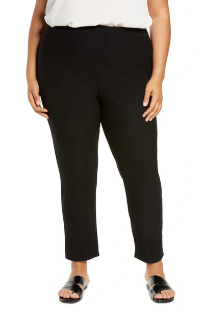 Eileen Fisher High Waist Ankle Slim Pants In Black