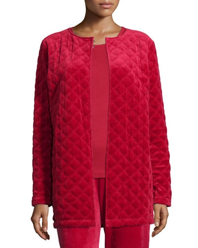 Joan Vass Quilted Velour Topper Jacket