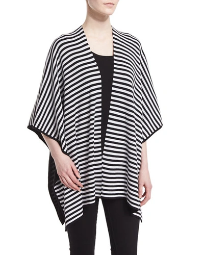 Belford Striped Reversible Cape, Black/white