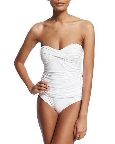 Letarte Essentials Bandeau-top One-piece Swimsuit In White