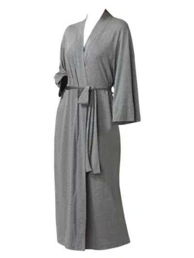 Natori Shangri-la Long Dressing Gown In Heather Grey