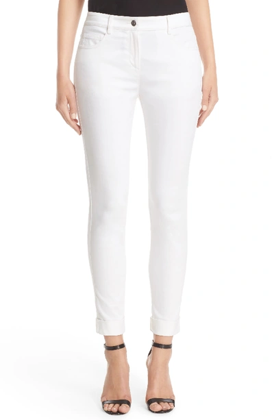 St John St. John Collection St. John Sport Collection Bardot Slim Capri Jeans In Bianco