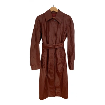 Pre-owned Lemaire Trench Coat In Burgundy