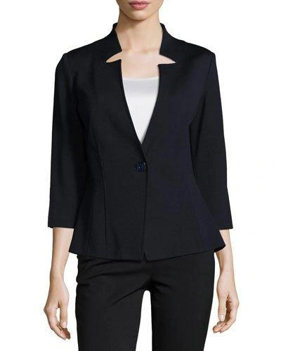 St John Milano Knit 3/4-sleeve Jacket, Navy