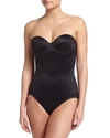 Tc Shapewear Sheer Bodybriefer Strapless Shaping Bodysuit In Black