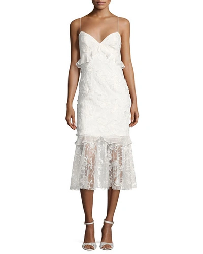 Sachin & Babi Milan Sleeveless Lace Fit-and-flare Cocktail Dress, Ivory