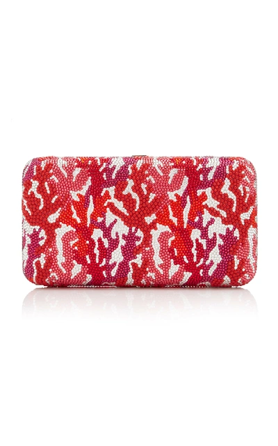 Judith Leiber Coral Crystal Rectangle Clutch Bag, Red/multi In Red Pattern