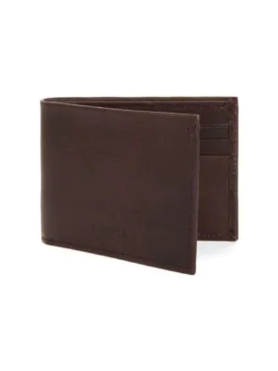 Shinola Essex Slim Leather Billfold Wallet In Deep Brown