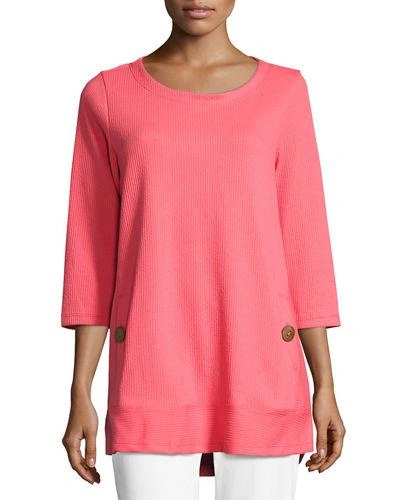 Neon Buddha Newport Lightweight Ribbed Top, Plus Size In Coral