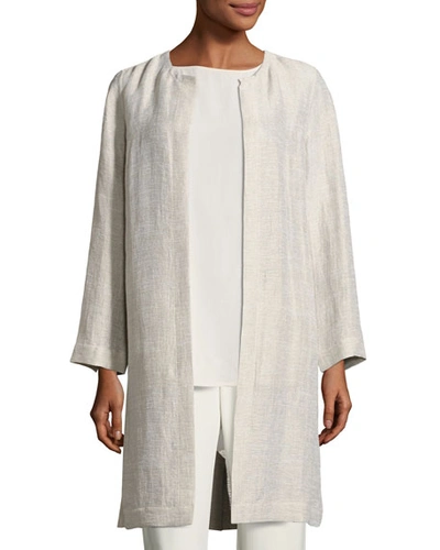 Eileen Fisher Organic Linen/cotton Topper Jacket In Silver