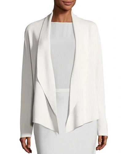 Eileen Fisher Shawl-collar Draped Knit Jacket, Plus Size In Bone