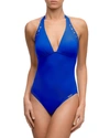 Lise Charmel Ajourage Couture Halter One-piece Swimsuit In Etrave Bleu