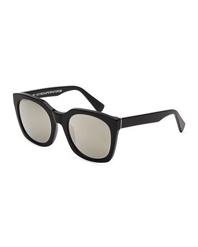 Super Quadra Square Acetate Sunglasses In Ivory