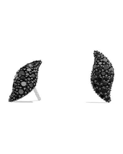 David Yurman Hampton Cable Earrings With Black Diamonds