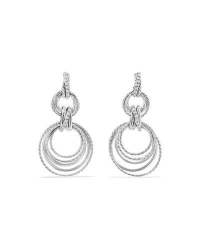 David Yurman Crossover Double-hoop Drop Earrings With Diamonds