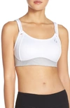 Brooks Moving Comfort 'fiona' Sports Bra In Sterling/ White
