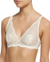 Simone Perele Eden Floral-lace Triangle Wire-free Soft Bra In Ivory