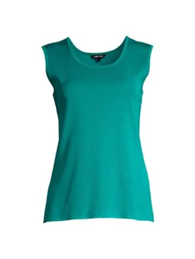 Misook Plus Size Solid Knit Tank, Turquoise In Mosaic Green