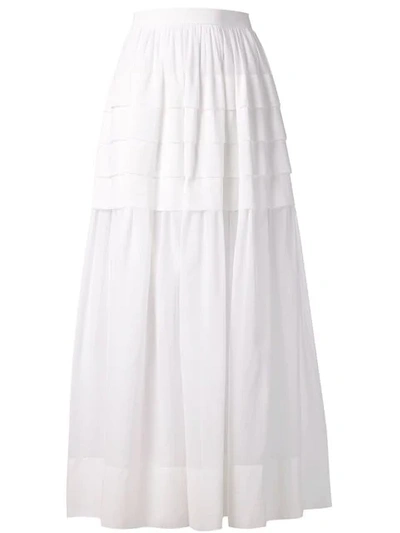 Michael Kors Tiered Maxi Skirt In White