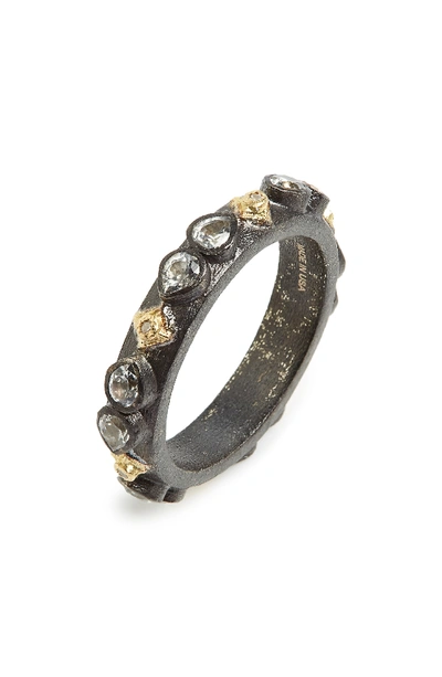 Armenta Old World Midnight Crivelli Stacking Band Ring With Diamonds & Sapphires In Silver