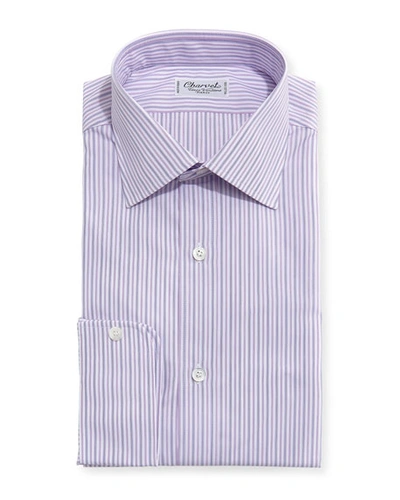 Charvet Striped Dress Shirt, Pink/lavender