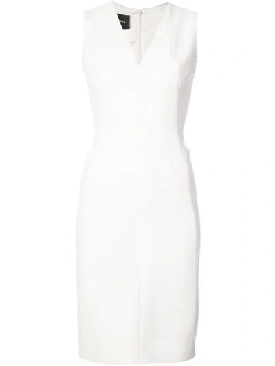 Akris Sleeveless Drape-front Dress, Off White