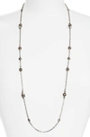 Konstantino Carved 18k Gold & Sterling Silver Station Necklace, 36" In Pearl/ Pink Tourmaline