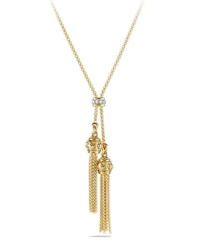 David Yurman Renaissance Petite Necklace With Diamonds In 18k Gold
