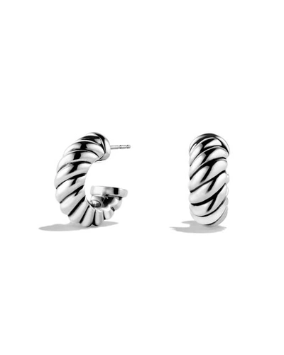 David Yurman Sculpted Cable Shrimp 耳环 In Silver