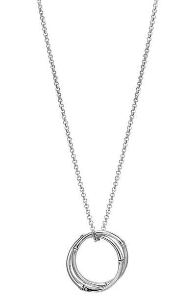 John Hardy Bamboo Circle Pendant Necklace In Sterling Silver