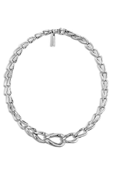 John Hardy Bamboo Graduated Silver Necklace, 17"l