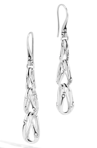 John Hardy Bamboo Loop Link Drop Earrings In Silver