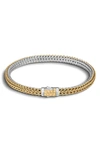 John Hardy Classic Chain Extra-small Reversible Silver & Gold Bracelet In Silver/ Gold